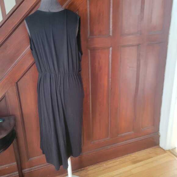 Lane Bryant Black Wrap Sleeveless Dress 18/20 Rayon & Spandex Blend - Picture 2 of 4